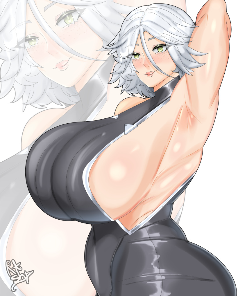 1girls 2024 arm_behind_head armpit armpit_crease armpits artist_signature background bare_arms bare_shoulders big_ass big_breasts blush blushed blushed_face blushed_female blushing blushing_at_viewer blushing_female blushing_profusely breasts breasts_bigger_than_head breedable bust busty busty_female clothed clothed_female clothes clothing curvaceous curvaceous_body curvaceous_female curvaceous_figure curvaceous_hips curvy curvy_body curvy_female curvy_figure curvy_hips digital_media_(artwork) eyebrows eyebrows_visible_through_hair eyelashes eyelashes_visible_through_hair eyes eyes_visible_through_hair fanart_from_twitter female female_focus female_only freckled_body freckled_face freckled_skin freckled_woman freckles freckles_on_face fuckable_breasts fully_clothed fully_clothed_female giant_breasts green_eyes grey_hair hair hair_between_eyes hips huge_ass huge_breasts human kissable_lips large_ass large_breasts light-skinned_female light_skin lips looking_at_viewer makeup massive massive_breasts mature mature_female miss_hazard pink_lips plump plump_breasts plump_female rashjudgement seductive seductive_body seductive_eyes seductive_face seductive_female seductive_gaze seductive_look seductive_mouth seductive_pose seductive_smile sensual sexy_armpits sexy_boobs short_hair side side_view sideboob signature simple_background smile smile_at_viewer smiley_face smiling smiling_at_viewer solo solo_female solo_focus standing standing_position thick thick_breasts thick_female thick_hips top_heavy top_heavy_breasts topwear twitter_link upper_body upper_body_focus venus_body voluptuous voluptuous_female waifusplit white_body white_hair wide_hips