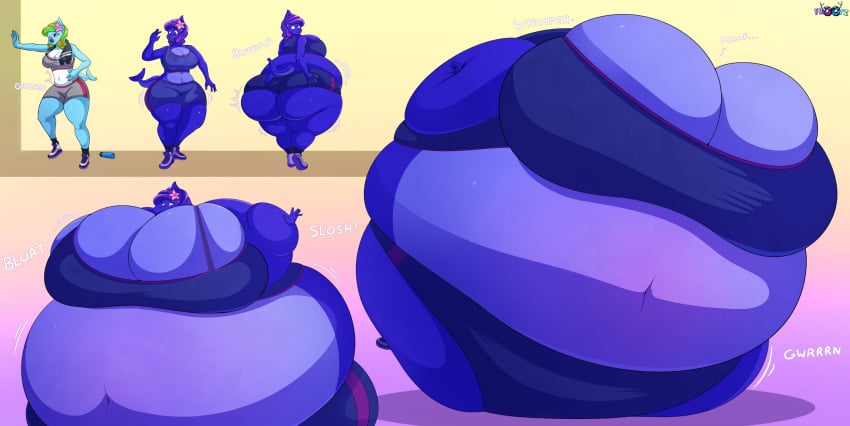 1girls art_trade big_ass big_breasts blueberry_inflation breasts bubble_butt female frootiebuck furry huge_ass lj_caffie oc original_character sequence spherical_inflation sunken_head sunken_limbs