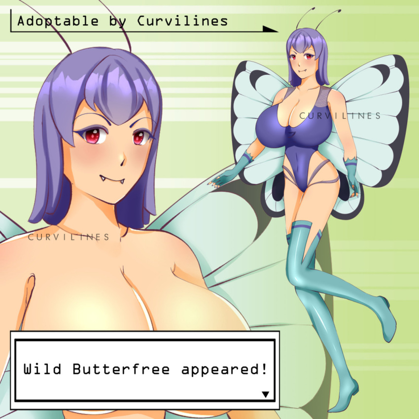 2d anthro bug bug_girl butterfree curvilines female female_focus female_only nintendo pokémon_(species) pokemon