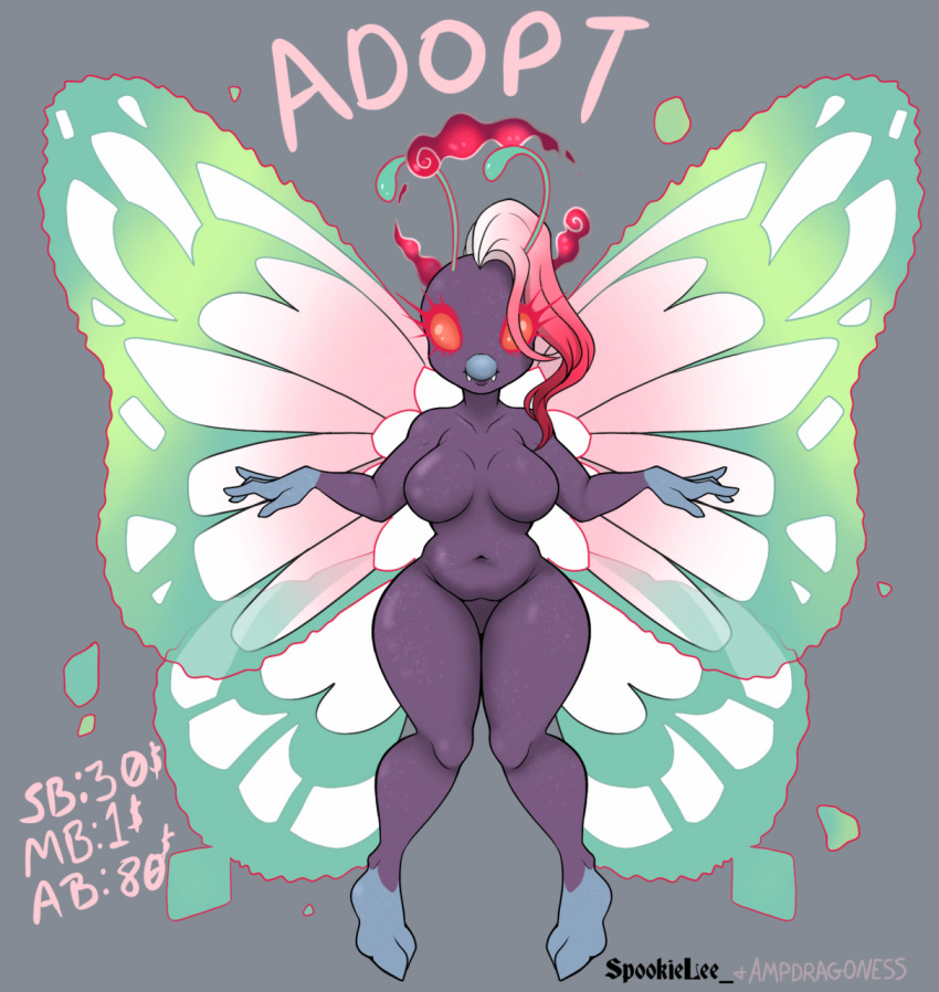 2d ampdragoness anthro bug bug_girl butterfree female female_focus female_only gigantamax_butterfree gigantamax_pokémon nintendo pokémon_(species) pokemon