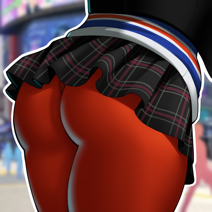 ann_takamaki big_butt butt butt_focus female mwxxxart persona persona_5 red_legwear red_pantyhose thick_thighs thighs tights upskirt