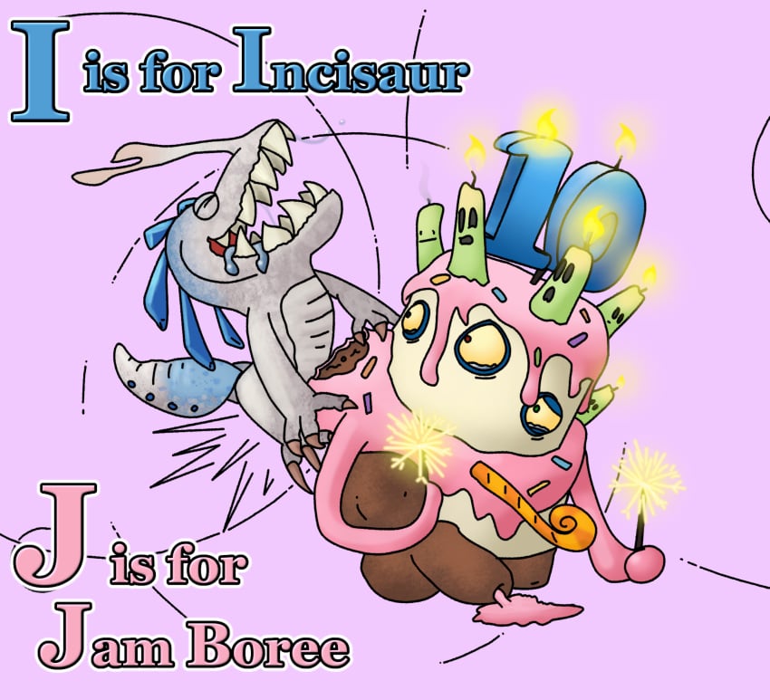 2200:2000 2boys 2monsters :| alphabet animate_inanimate anthro bite bite_mark blue_text cake cake_monster candles children's_book_style claws closed_eyes cum cumming cumming_on_floor dinosaur drooling dubious_consent food food_creature food_penetration frosting gay gay_sex grey_body ice incisaur jam_boree leg_lift leg_up lifting_leg m10dor34 male male_only monster multi_eye multicolored_eyes my_singing_monsters no_humans non-human non-human_only number number_candles numbers outline penetrating_cake penetration pink_cum pink_text purple_background sharp_teeth shocked shocked_expression sparklers standing_on_one_leg tears text unusual_cum wound yellow_sclera