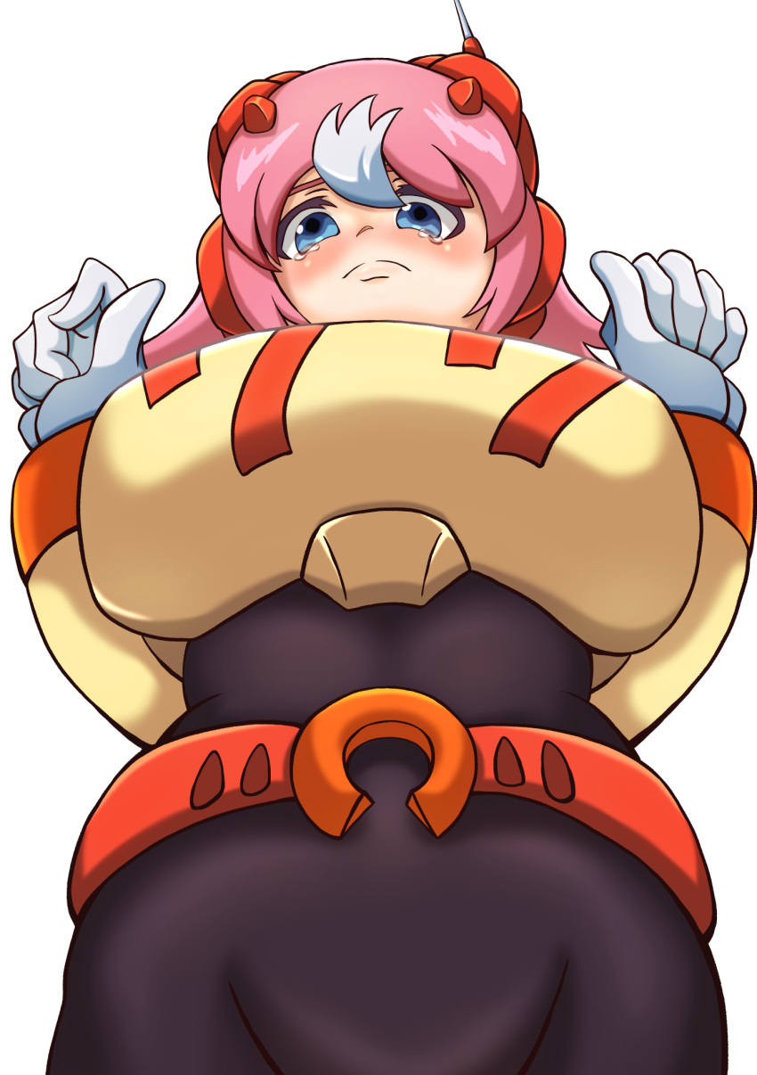 1girls big_breasts blue_eyes blush kotatuman_dash light-skinned_female mega_man mega_man_x nana_(mega_man) pink_hair tagme