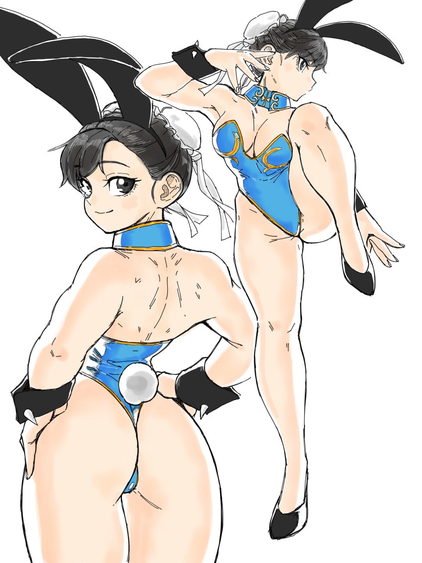 ass bunnysuit chun-li street_fighter toshinoshin00