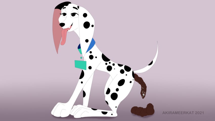 101_dalmatian_street 101_dalmatians after_vore akirameerkat bones_in_feces canid canine canis dalmatian delilah_(101_dalmatians) disney domestic_dog feces female feral mammal scat solo vore what