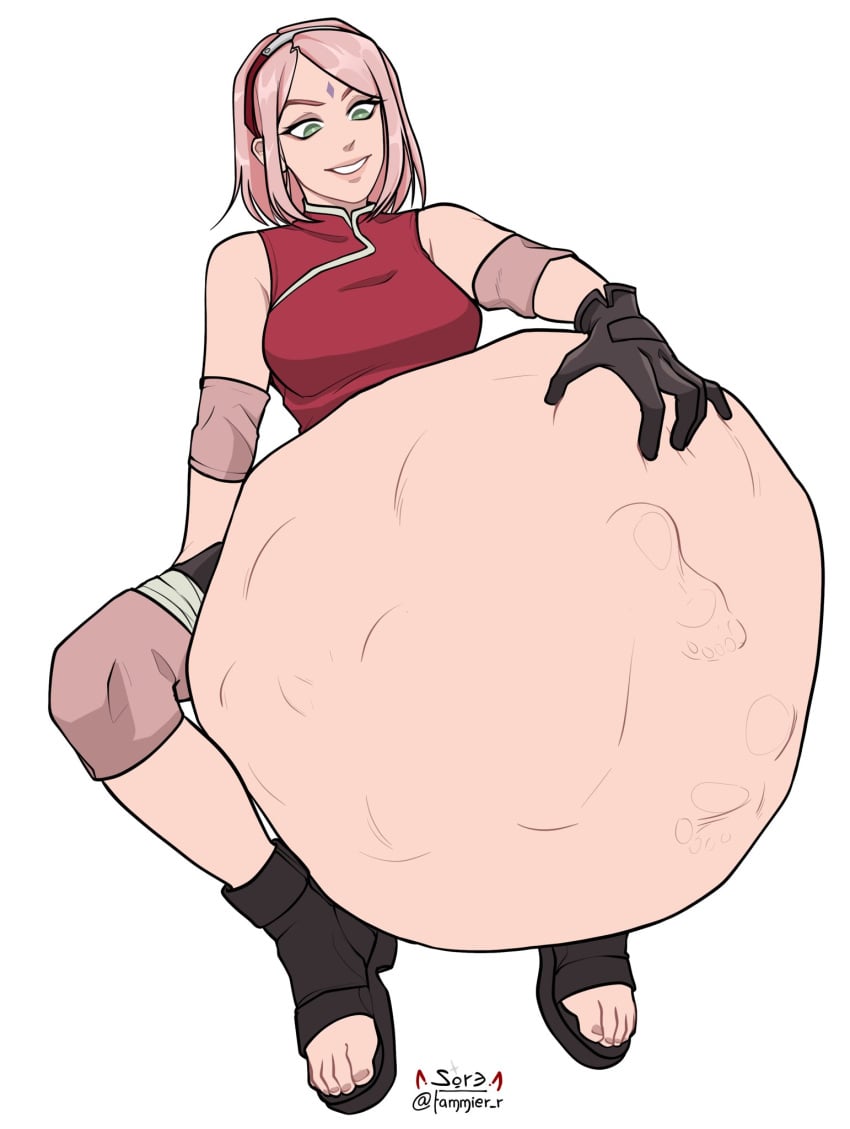 2girls ass ass_grab belly_bulge bulging_stomach endosoma f/f female female_only female_pred female_prey hyuuga_hinata multiple_girls naruto oral_vore pink_hair pred prey sakura_haruno same_size_vore tammier_r vore vore_belly