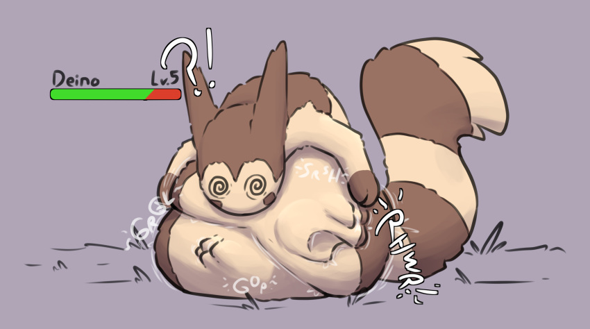 absurd_res ambiguous_gender belly belly_expansion deino digestion_noises expansion furret gameplay_mechanics generation_2_pokemon generation_5_pokemon gui health_bar hi_res nintendo pokemon pokemon_(species) sarek_aran_desian simple_background stomach_bulge vore