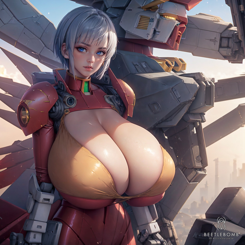 2girls ai_generated beetlebomb breasts cleavage huge_breasts large_breasts