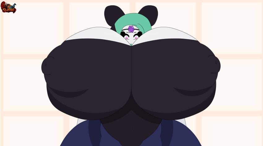 animated boobs_pressed_on_glass breast_expansion huge_breasts huge_nipples lewd_bun_64 massive_breasts melobun_(strugglebunny) meloetta pokemon pressed_against strugglebunny swasbi_(artist) thick_thighs