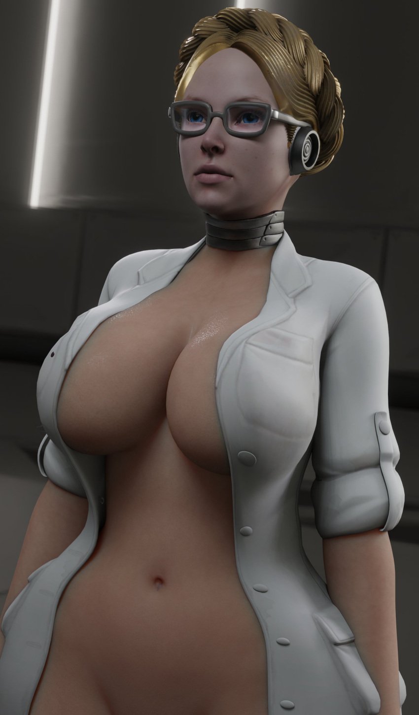 3d alternate_body_type alternate_breast_size atomic_heart blonde_hair braid braided_hair covered_nipples crown_braid cybernetics cyborg ekaterina_nechayeva female female_focus female_only functionally_nude glasses headgear headwear human lab_coat_only labcoat mehdead naked naked_female naked_labcoat navel nude nude_female pawg robot robot_girl robot_humanoid skin skinsuit spoilers the_twins_(atomic_heart)