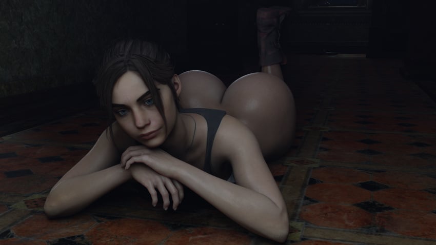 3d ass big_ass big_breasts big_butt blender capcom claire_redfield game resident_evil resident_evil_2 resident_evil_2_remake voluptuous xxxlolxxx