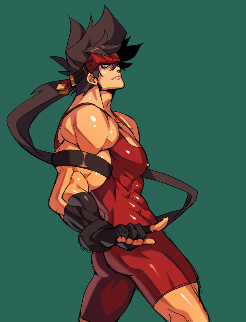 bara guilty_gear headband male male_only muscles muscular na_insoo rennik singlet sol_badguy solo solo_male wrestling_singlet