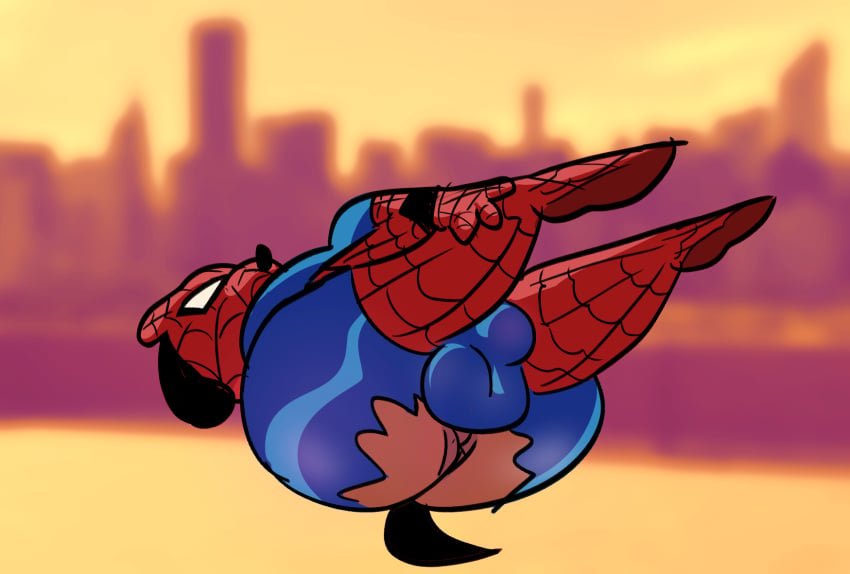 1boy anthro anus ass balls big_balls big_butt bodysuit bule canid canine canis chubby chubby_male clothing dizzysauce_nsfw domestic_dog genitals hi_res legs_up male male_only mammal marvel mask slightly_chubby solo solo_male spider-man spider-man_(series) spider-man_suit suit tail tight_clothing tight_fit tight_suit torn_bodysuit torn_clothing