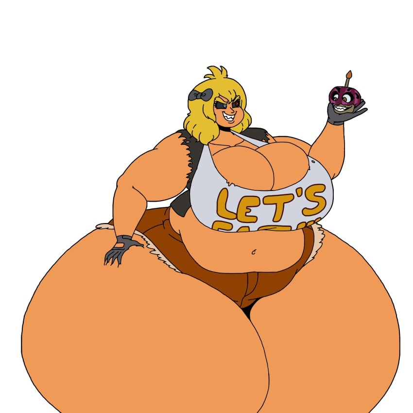 big_breasts breasts canon_appearance cupcake_(fnaf) female five_nights_at_freddy's five_nights_at_freddy's_4 huge_breasts humanization humanized humanized_animatronic nightmare_chica_(fnaf) nitwittwit solo tagme thick_thighs wide_hips