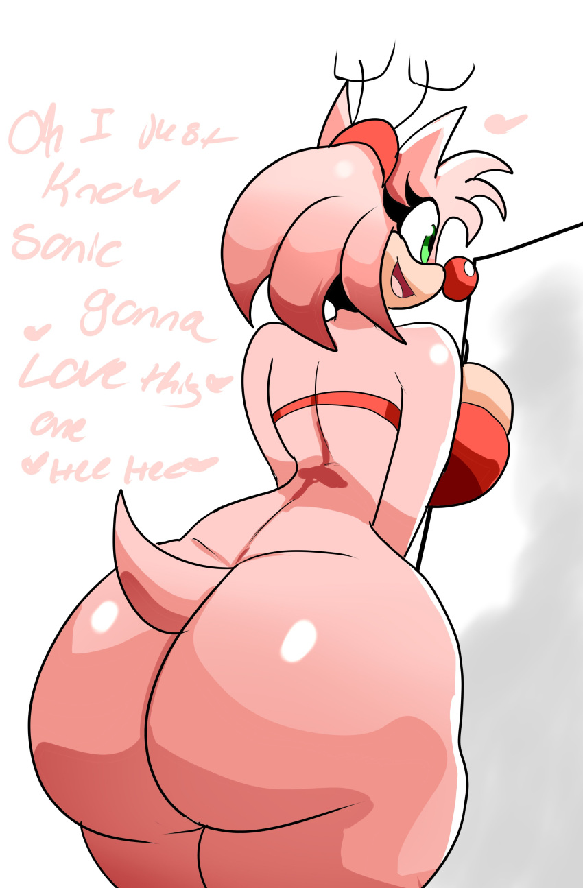 amy_rose ass ass_focus big_ass big_butt christmas christmas_headwear christmas_outfit large_ass reindeer_antlers reindeer_costume sega sonic_(series) sonic_the_hedgehog_(series) susknuckles xmas