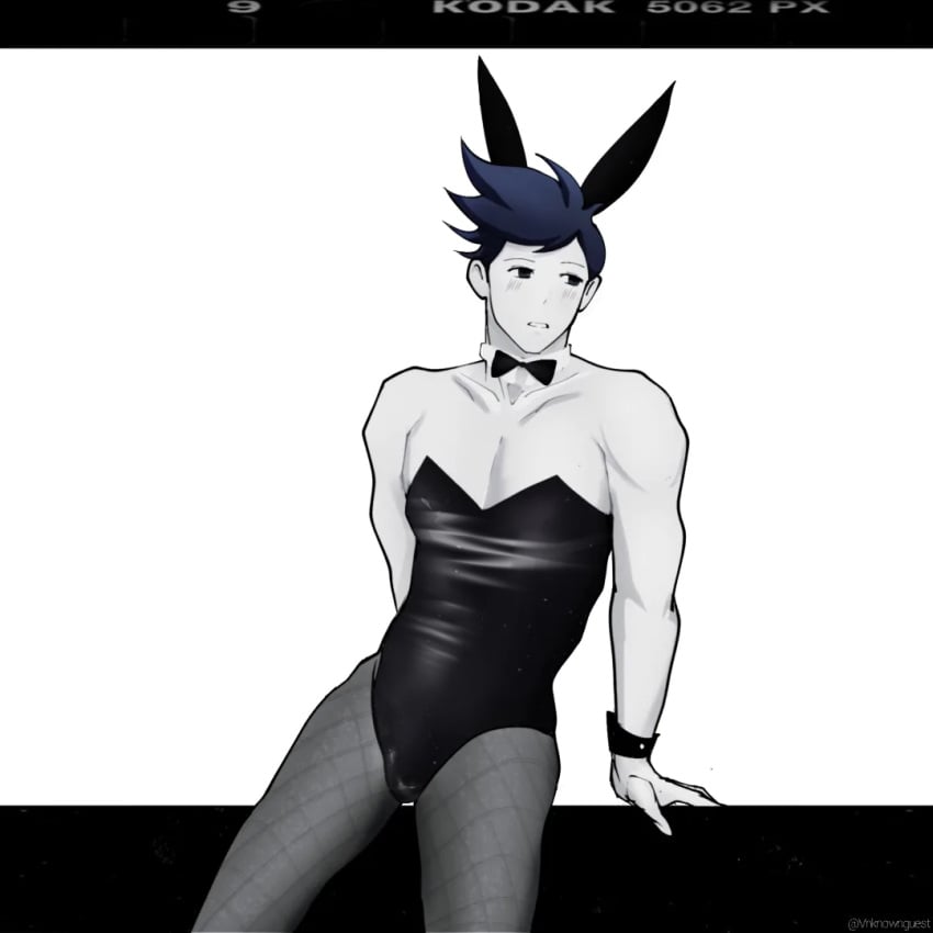 2d 2d_artwork blue_hair bunny_ears bunnysuit clothing color crossdressing digital_media_(artwork) edit gay guest_(roblox) light_skin male male_only pale_skin pantyhose roblox roblox_avatar solo solo_male sweetchicat