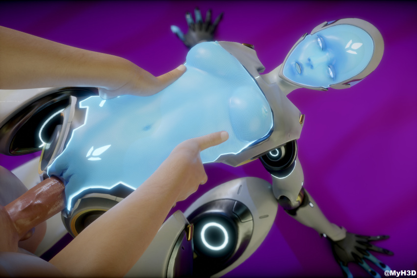 3d android athletic_female blender echo_(overwatch) human human/robot human_penetrating light-skinned_male overwatch overwatch_2 robot robot_girl vaginal_penetration video_games