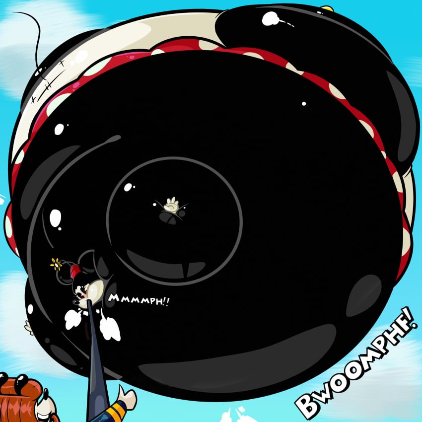 big_ass black_body blush body_inflation bubble_butt disco_chaos floating hose_in_mouth hose_inflation huge_ass immobile inflation inflation_fetish mickey_mouse_shorts minnie_mouse panties puffy_cheeks red_clothing skirt spherical_inflation sunken_head sunken_limbs tagme tight_clothing white_clothing