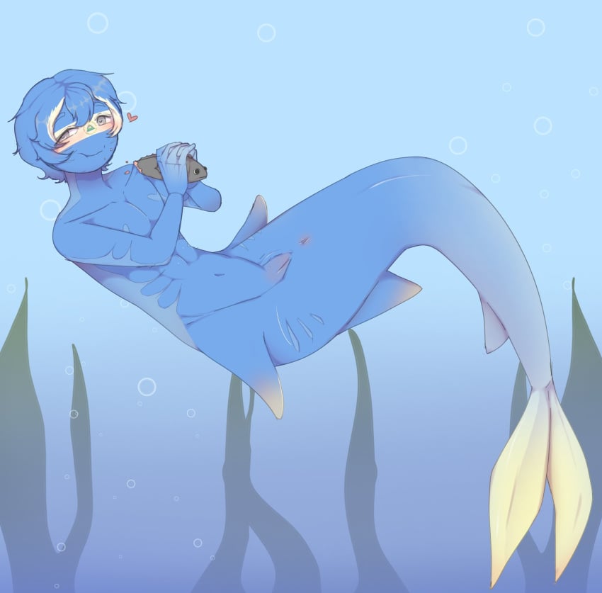 1boy anthro countryhumans cuntboy fluffermafer heart intersex male merfolk merman nicaragua_(countryhumans) pussy short_hair siren solo solo_focus tagme triton