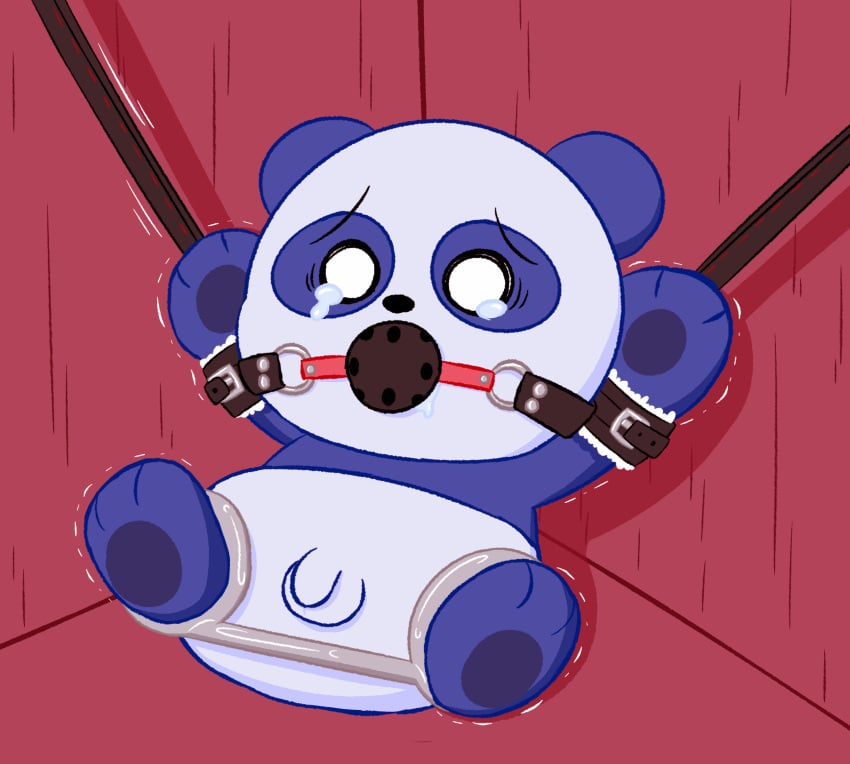 1boy baby ball_gag bondage bondage_gear cartoon_network cub flaccid forced furry handcuffs linlin linlin_(artist) male_only nonconsensual panda_(wbb) penis rape small_penis tears we_baby_bears we_bare_bears young