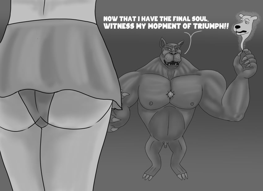 anthro big_ass claws huge_muscles human imminent_growth monster scooby-doo scooby-doo_(character) scrappy-doo scrappys_triumph skirt small_balls small_penis the_starman transformation velma_dinkley what