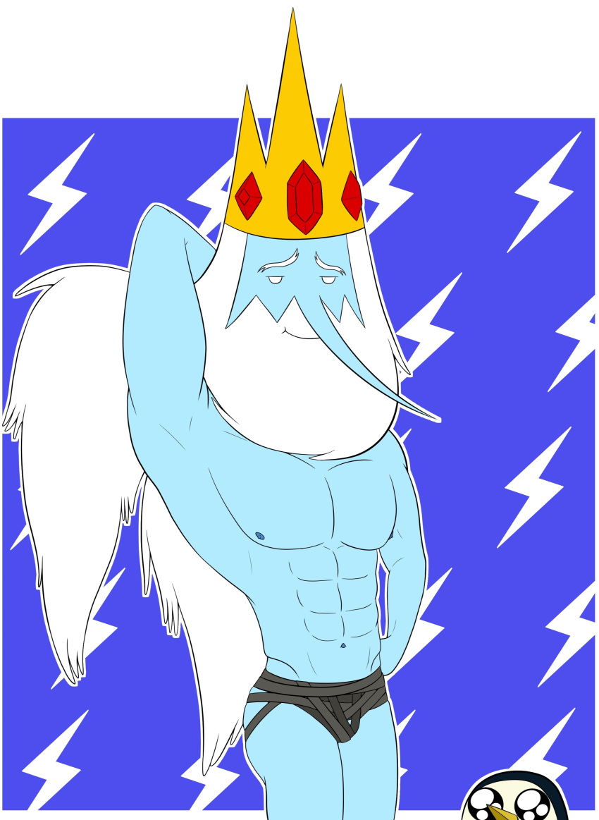 adventure_time blue_body blue_skin cartoon cartoon_network ice ice_king king male_only penguin simon_petrikov