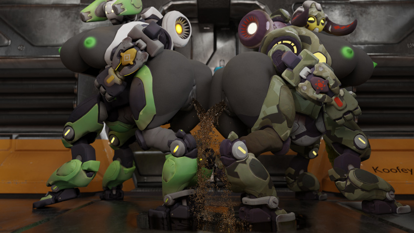 16:9 3d 4k absurd_res ass big_breasts big_butt big_pussy blender_(software) blizzard_entertainment bodily_fluids breasts camouflage_orisa creek curvy_figure duo female genital_fluids genitals hi_res koofey leak or15_orisa orisa overwatch peeing puddle pussy smile taur urine voluptuous watersports wetting widescreen