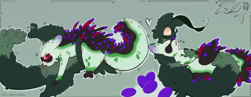 2_toes 69_position absurd_res ambiguous_gender ambiguous_on_top anus anus_blush berry big_tail blue_fruit_(rain_world) blush blush_lines bodily_fluids body_blush cheek_tuft chest_tuft closed_eyes cunnilingus deep_cunnilingus drooling duo ear_blush ears_back facesitting facial_tuft feet female female/ambiguous female_(lore) female_on_bottom feral feral_on_bottom feral_on_feral feral_on_top fluffy fluffy_ears fluffy_tail food food_in_mouth fruit fur genitals green_body green_fur hand_on_chest hand_on_leg hand_on_tail hand_on_thigh heart_symbol hi_res leaf licking long_tail looking_at_another looking_pleasured lying lying_on_another markings multicolored_body multicolored_fur namaport narrowed_eyes neppy_(namaport) on_back on_bottom on_lap on_top oral pawpads penetration pivoted_ears plant rain_world raised_leg rye_(kojondian) saliva saliva_string sex simple_background sitting sitting_on_another sleeping slugcat sound_effects spots spotted_markings spread_legs spreading tail tail_blush tapering_tail thick_tail toes tongue tongue_out tongue_penetration tremble_spikes tuft two_tone_body two_tone_fur vaginal_penetration videocult vowelless vowelless_sound_effect vulva vulva_blush worm_grass_(rain_world) zzz