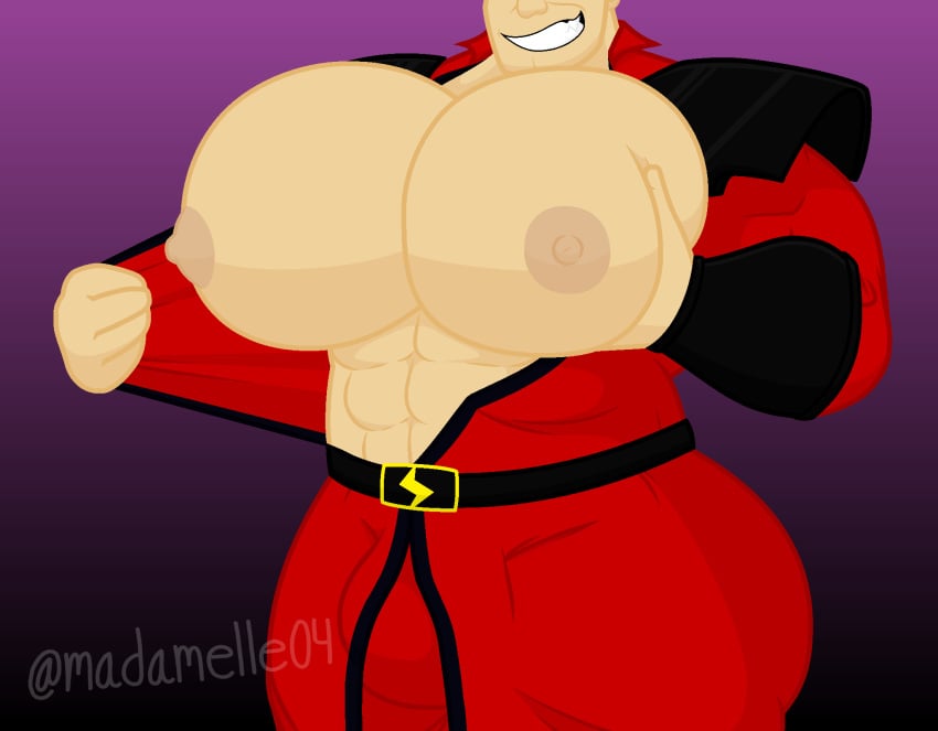 1boy abs bara bara_tiddies bara_tits big_breasts big_butt big_chest big_pecs bulge huge_breasts huge_chest huge_pecs m_bison madam-elle male male_only smile smiling solo solo_male squeezing_breast squeezing_pec squeezing_pecs street_fighter wide_shoulders