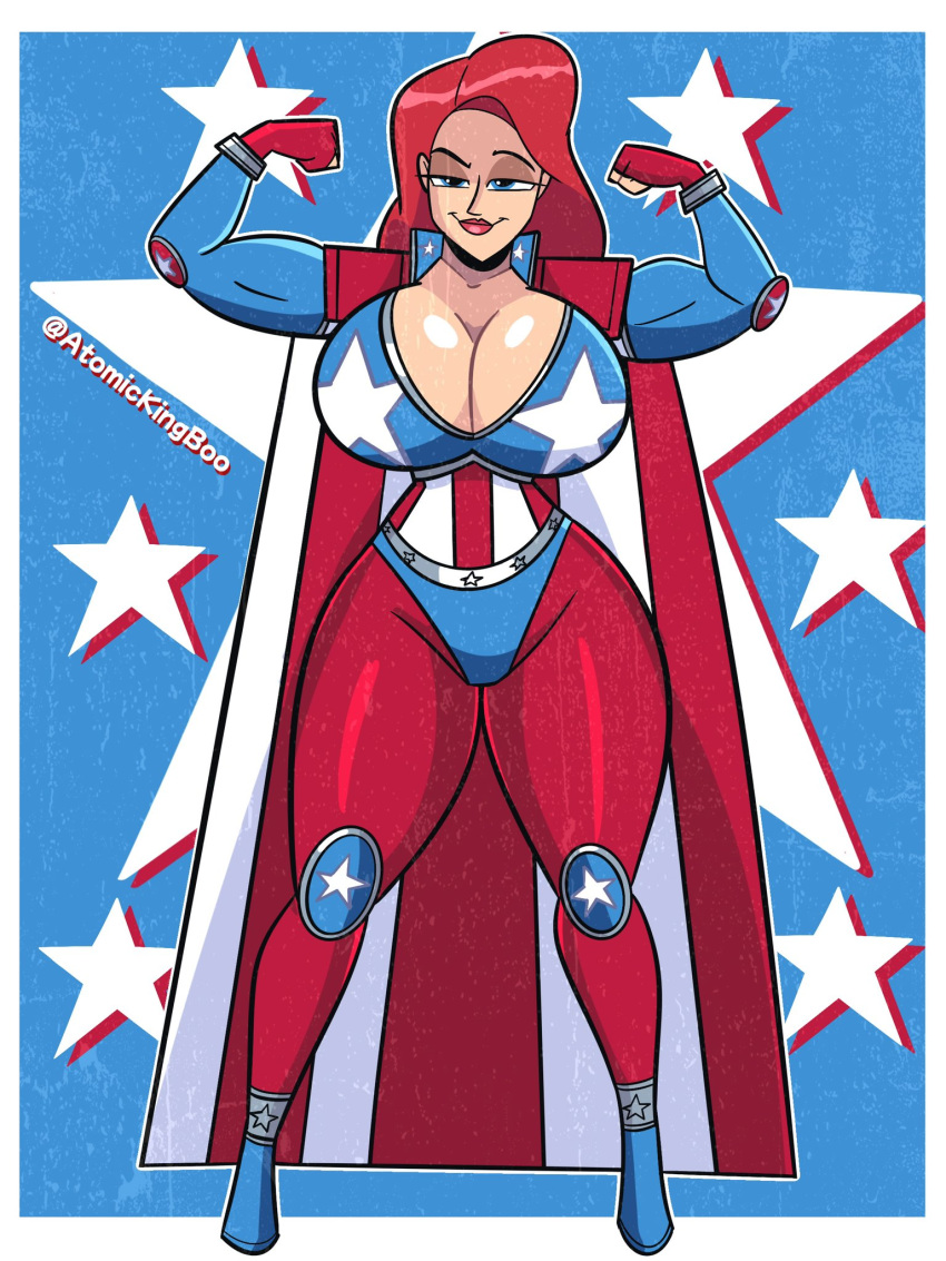 1girls american_dream_(comic) ass atomickingboo big_ass big_breasts breasts bust busty chest curvaceous curvy curvy_figure digital_media_(artwork) female female_focus hero heroine hips hourglass_figure huge_ass huge_breasts human large_ass large_breasts legs light-skinned_female light_skin mature mature_female red_hair slim_waist superhero superheroine the_american_dream thick thick_hips thick_legs thick_thighs thighs voluptuous waist wide_hips