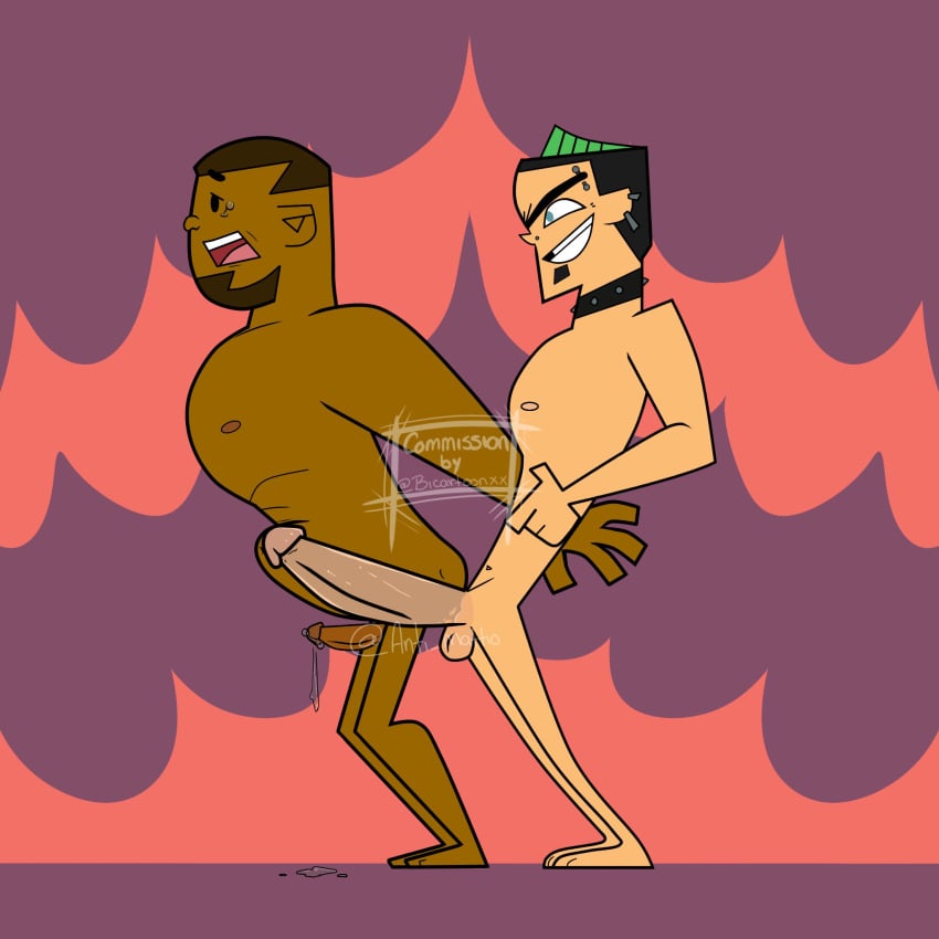 anti_mattio beefy big_penis bulge cocky comission dark_skin dj_(tdi) duncan_(tdi) fraternity gay lad male_only necklace penis piercing precum punk rough_sex stomach_bulge total_drama_island tough_guy x-ray yaoi