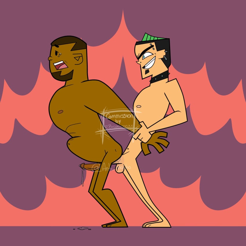 anti_mattio beefy big_penis bulge cocky comission dark_skin dj_(tdi) duncan_(tdi) fraternity gay male_only necklace penis piercing punk rough_sex stomach_bulge total_drama_island tough_guy yaoi