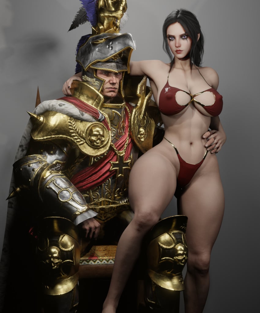 big_ass big_breasts bikini black_hair black_nail_polish defeated_villainess elspeth_von_draken eyeshadow goth goth_girl karl_franz long_hair magic_user nail_polish purple_eyes revealing revealing_clothes skimpy skimpy_clothes soboro spellcaster thick_thighs total_war:_warhammer warhammer_(franchise) warhammer_fantasy wide_hips witch wizard