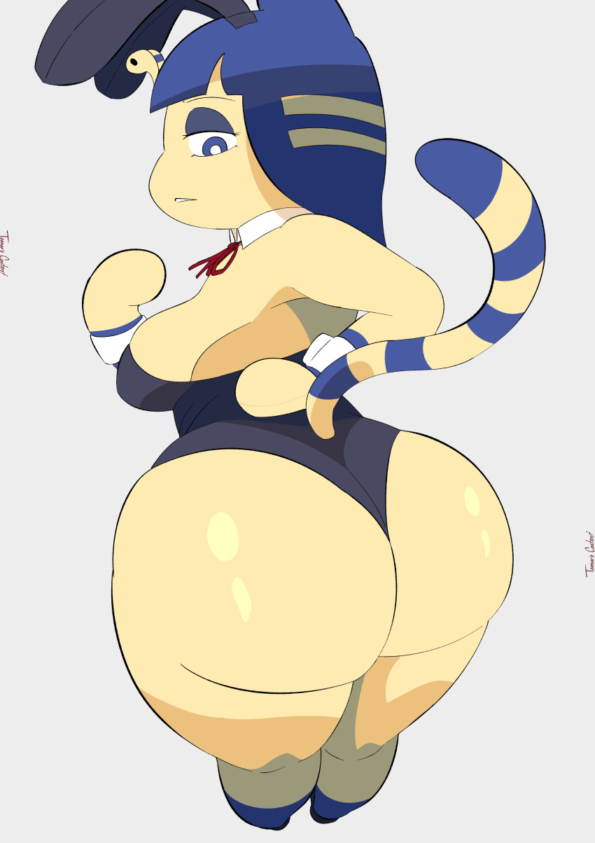 animal_crossing ankha anthro ass big_ass big_breasts breasts bubble_butt bunnysuit clothing felid feline felis female fur furry furry_only huge_ass nintendo solo tagme tail toonarscontent