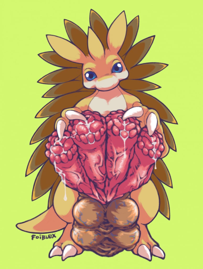 animal_genitalia animal_penis animal_urethral_insertion anthro_urethral_insertion balls cbt claw_fingers claws cock_and_ball_torture echidna_penis feral foiblex generation_1_pokemon genitals hi_res male male_only multi_balls multi_genitalia multi_penis nintendo penis pokemon pokemon_(species) sandslash solo testicles_clench tetraphallia urethral_insertion vein veiny_penis