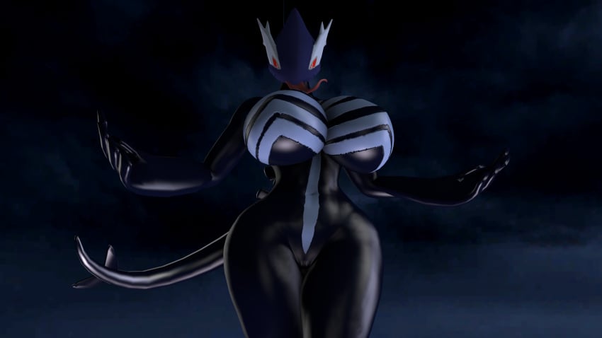 16:9 2023 3d 3d_(artwork) anthro big_breasts blue_body blue_skin breasts digital_media_(artwork) featureless_breasts female genitals hi_res legendary_pokemon long_tail looking_at_viewer marvel nintendo pokemon pokemon_(species) pokesymbiote pose pussy red_sclera shadow_lugia shadow_pokemon solo source_filmmaker symbiote tail tongue tongue_out venom_(marvel) white_eyes widescreen