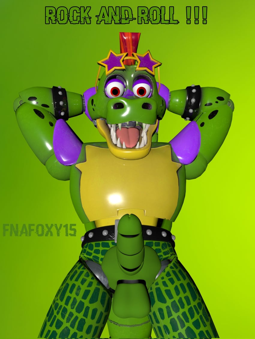 1boy 3d 3d_(artwork) alligator alligatorid animatronic anthro anthro_focus anthro_only artist_name balls ballsack belt boner bracelet bracelets cinema4d cinema_4d cock crocodile crocodilian crocodylid dangling_testicles dick digital_media_(artwork) erect_penis erection facepaint fangs five_nights_at_freddy's five_nights_at_freddy's:_security_breach fnafoxy15 glans glasses glasses_on_forehead green_body hands_behind_head looking_at_viewer machine male male_only mohawk_(hairstyle) montgomery_gator_(fnaf) open_mouth penile penis penis_out posing_for_the_viewer presenting_balls presenting_penis red_eyes red_hair reptile reptile_humanoid robot robotic_genitalia robotic_penis scales scalie scottgames scrotum sharp_teeth shoulder_pads simple_background smooth_penis solo solo_anthro solo_in_panel spiked_belt spiked_bracelet star_glasses steel_wool_studios sunglasses sunglasses_on_forehead testicles tongue two_tone_body