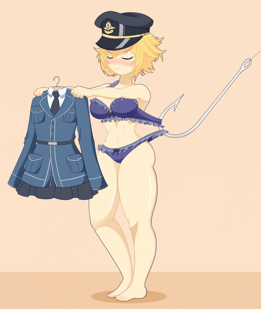 blush bra chris_westland clothes_removed euf female hat hook hooked limbros panties short_hair solo spongebob_reference tagme underwear vermeil_in_gold wedgie