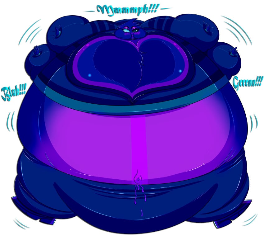 4_arms angel_dust_(hazbin_hotel) arachnid arachnid_humanoid belly belly_button big_breasts blue_body blue_eyes blue_skin blueberry blueberry_boy blueberry_inflation bulge bulge_through_clothing demon fluffy_chest gold_tooth groan groaning gurgle gurgling gurgling_noise hazbin_hotel inflation juice leaking leaking_juice multi_arm multi_limb puffed_cheeks puffy_cheeks puffy_lips renardgia slosh sloshing sloshing_belly smile spherical_inflation spider spread_legs stain stained_clothes stained_tracksuit sunken_arms sunken_head sunken_limbs tracksuit