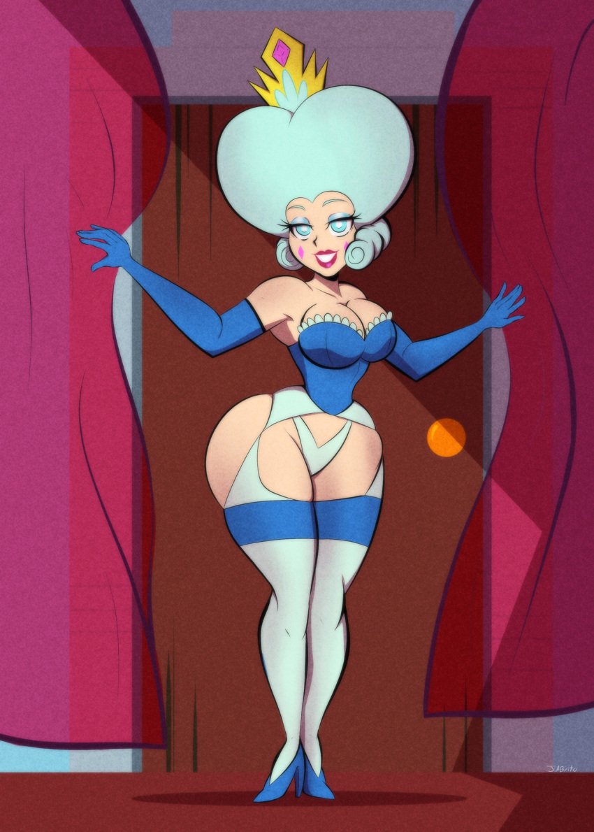 1girls artist_name bedroom_eyes big_breasts blue_eyes blue_hair breasts cartoon_milf cleavage corset crown curvy disney disney_channel female garter_belt garter_straps gloves high_heels jbrito jojobrito lingerie lipstick milf moon_butterfly mother panties star_vs_the_forces_of_evil stockings thick_thighs underwear voluptuous wide_hips