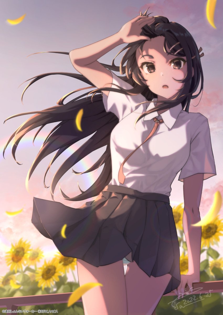 1girls black_hair female raiz_art_works sakurajima_mai seishun_buta_yarou_wa_bunny_girl_senpai_no_yume_wo_minai