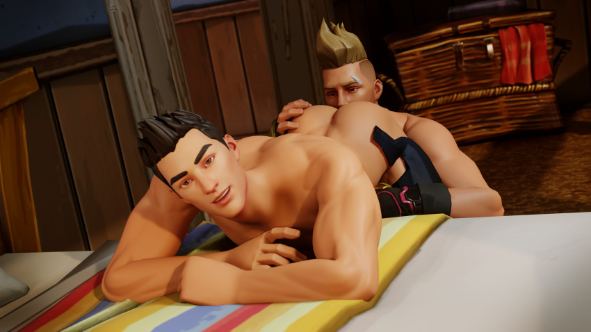 2boys aj_(aj_racer95) aj_racer95 ass drift_(fortnite) fortnite gay male male/male male_only muscular muscular_male rimming