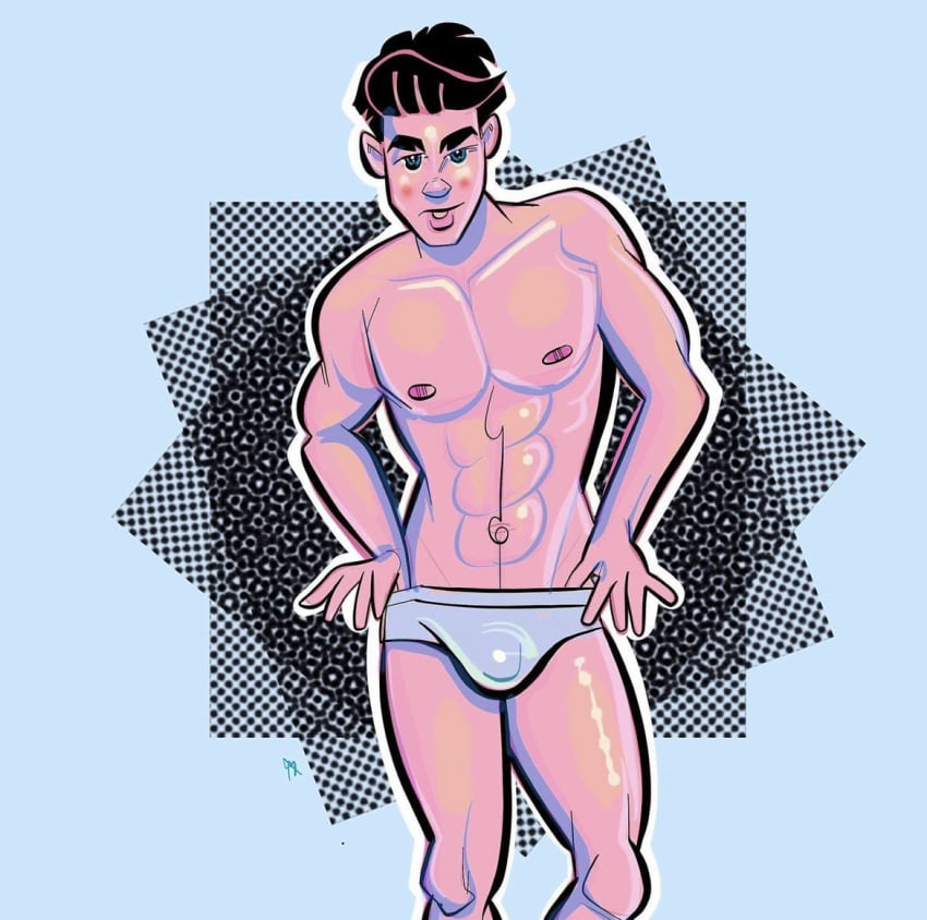 bulge instagram_model looking_at_viewer male male_only muscles muscular muscular_male onlyfans_model real_person scott_gardner shirtless_male smooth_chest smooth_skin studsketch underwear underwear_only underwear_pull