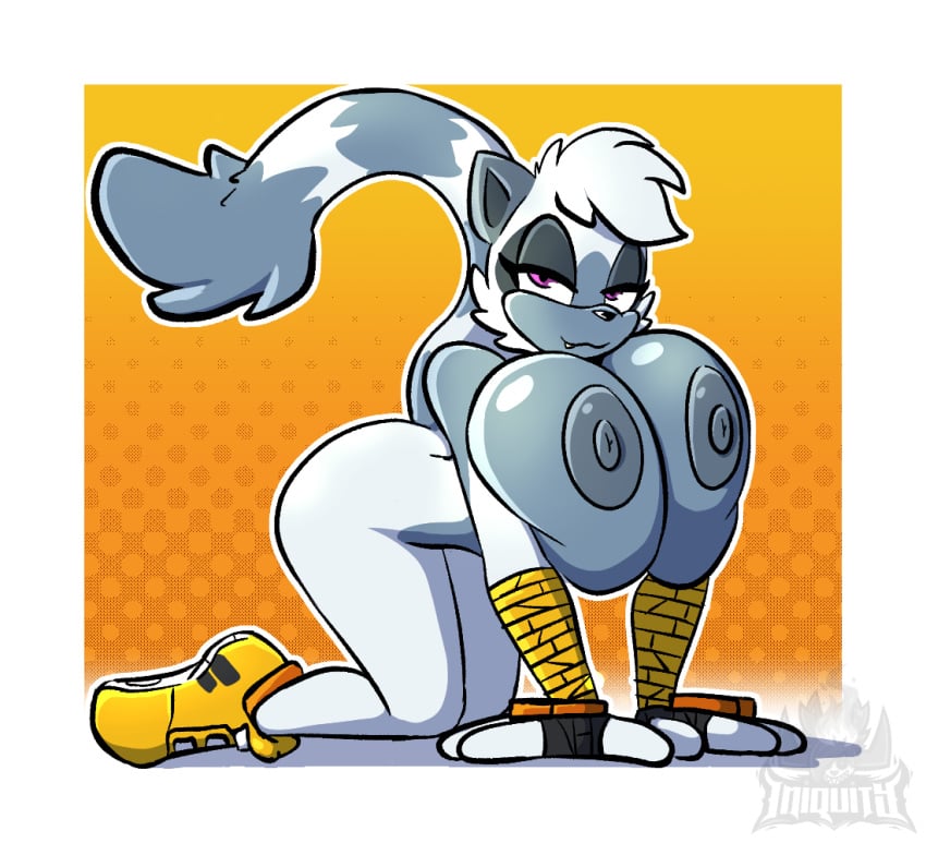 11:10 2022 anthro areola big_breasts black_nose border breasts clothing digital_drawing_(artwork) digital_media_(artwork) female footwear fur gradient_background grey_areola grey_body grey_fur grey_nipples huge_breasts humanoid_hands idw_comics idw_publishing iniquity lemur looking_at_viewer mammal mobian_(species) multicolored_body multicolored_fur nipples pink_eyes primate sega simple_background solo sonic_(series) sonic_the_hedgehog_(comics) sonic_the_hedgehog_(idw) sonic_the_hedgehog_(series) strepsirrhine tangle_the_lemur two_tone_body two_tone_fur two_tone_tail white_body white_border white_fur yellow_background yellow_clothing yellow_footwear