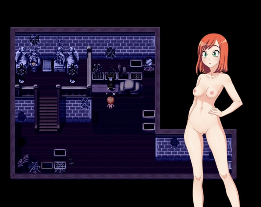 1girls basement completely_nude completely_nude_female era_(era_hunter) erahunter erahunter_(game) female female_only full_body hiding investigation naked naked_female nude nude_female solo solo_female textless