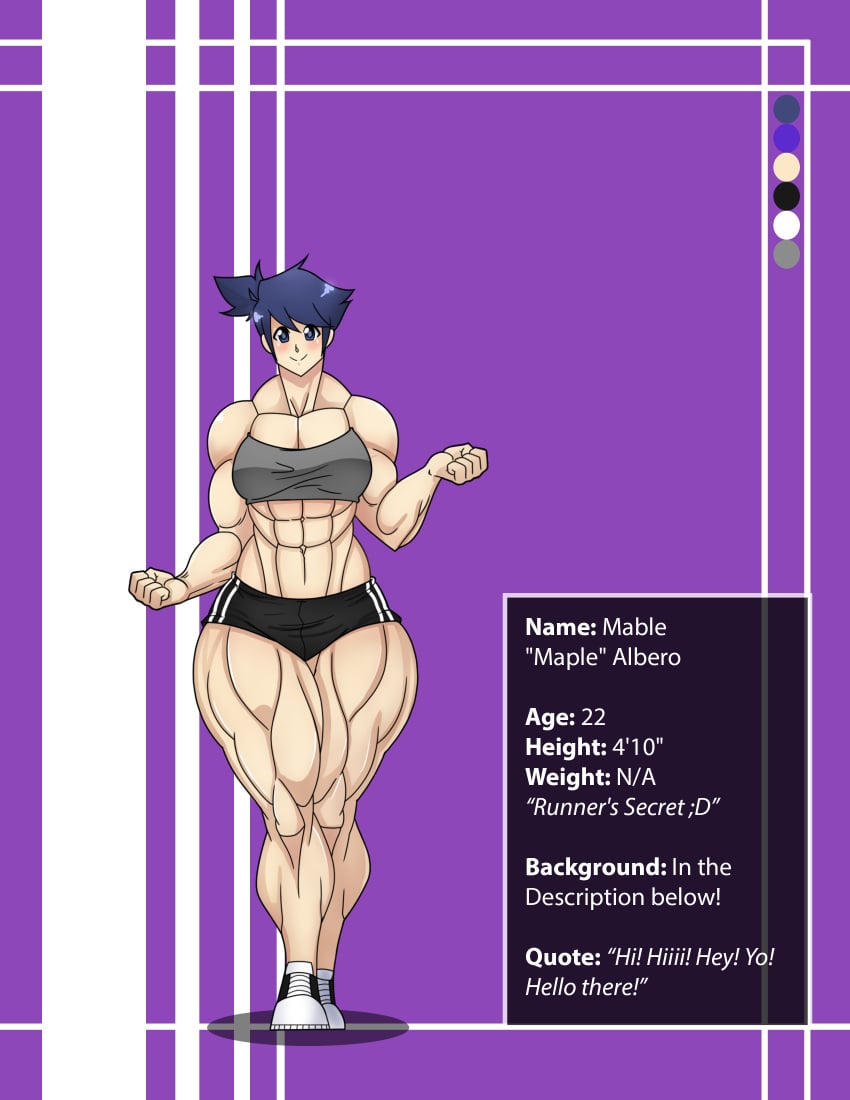 abs character_sheet female forsakun mable_albero muscular_female muscular_thighs solo thick_thighs