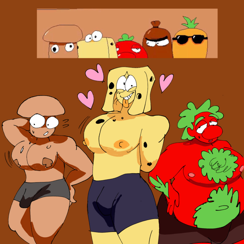 3boys buff cheese_toppin fat_man gay muscular_male mushroom_toppin pizza_tower tomato_toppin toppin_guys twink underwear