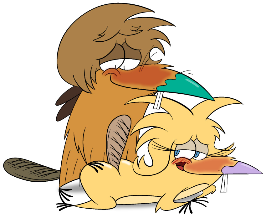 (angry_beavers:_respooted) anthro beaver big_butt blush boyfriend-girlfriend bubble_butt doggy_style dustin_ lily_beaver naked_female nickelodeon original_characters teenagers the_angry_beavers the_angry_beavers:_respooted