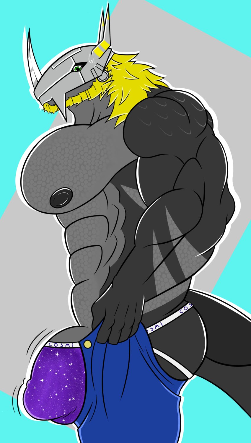 1boy absurd_res ass bandai_namco blackwargreymon bulge clothing digimon digimon_(species) dragon hi_res humanoid jockstrap male male_only mike_dramon mike_dramon_(artist) muscular muscular_male nipples pecs solo tight_pants_(meme) underwear