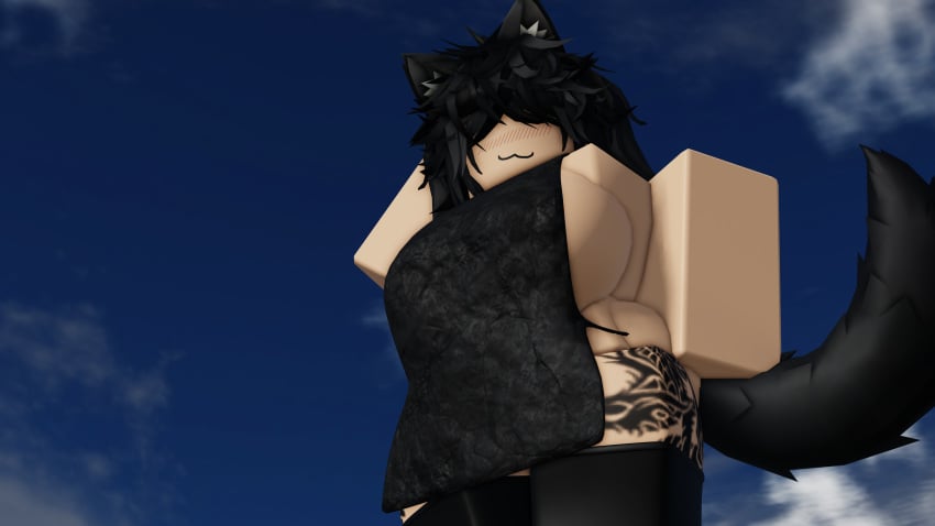 1girls 3d apron cat_ears cat_tail catgirl feline kraxxcat roblox robloxian source_request tagme thick_ass thick_thighs